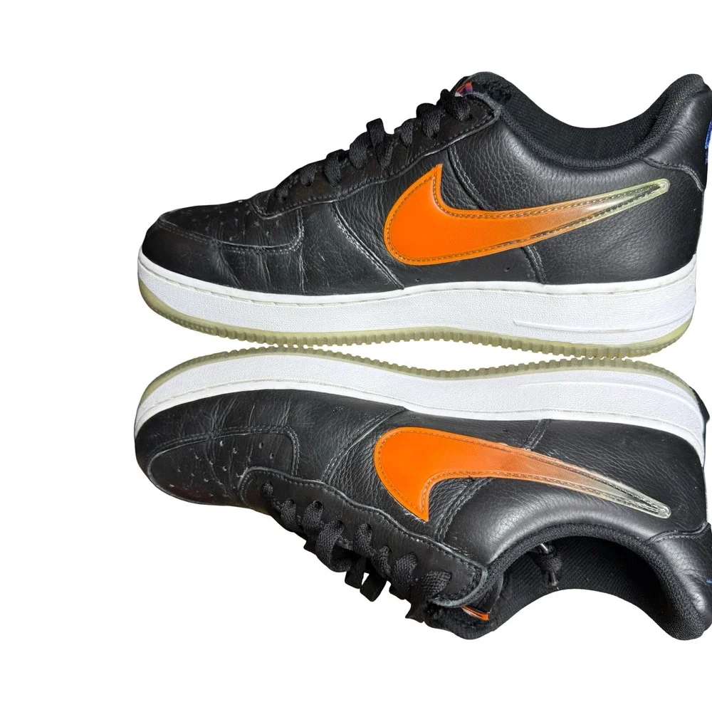 Kith Nike Air Force 1 Low NYC Away Black Blue Orange CZ7928-001 Mens Size 10